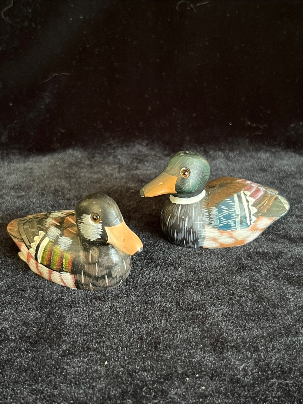 Lot of 2 Vintage Stone Mallard Duck Figurines